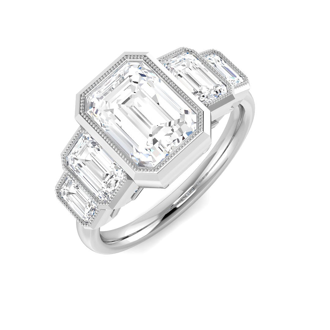 9ct White Gold 3.17ct E VS2 Laboratory Grown CVD Ring