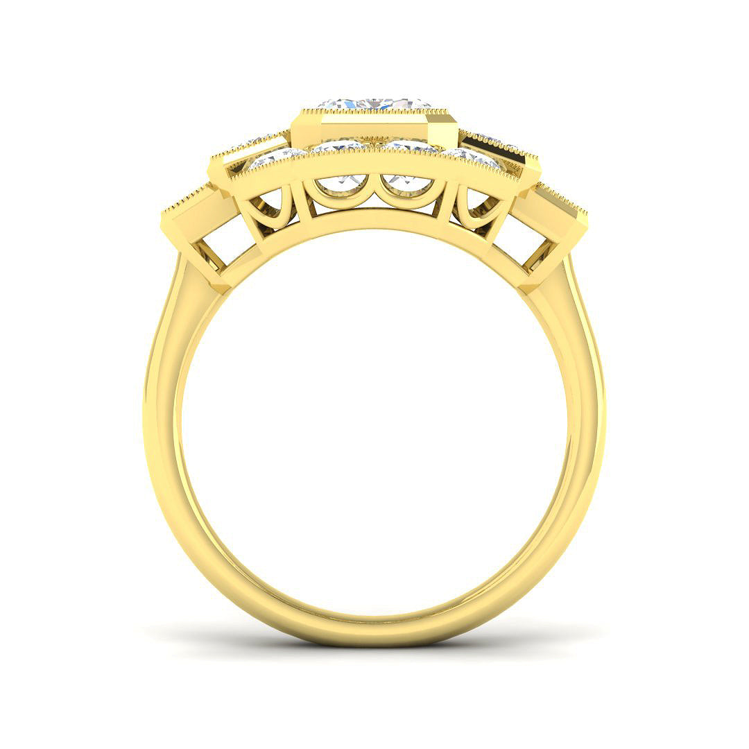 9ct Yellow Gold 4.01ct E VS2 Laboratory Grown CVD Ring