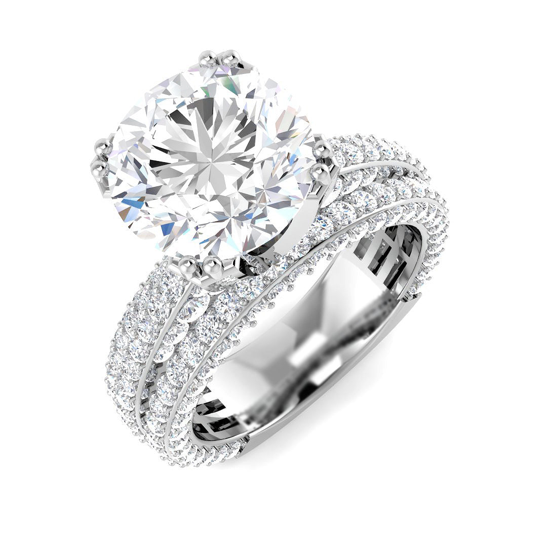 9ct White Gold 5.22ct E VS2 Laboratory Grown CVD Ring