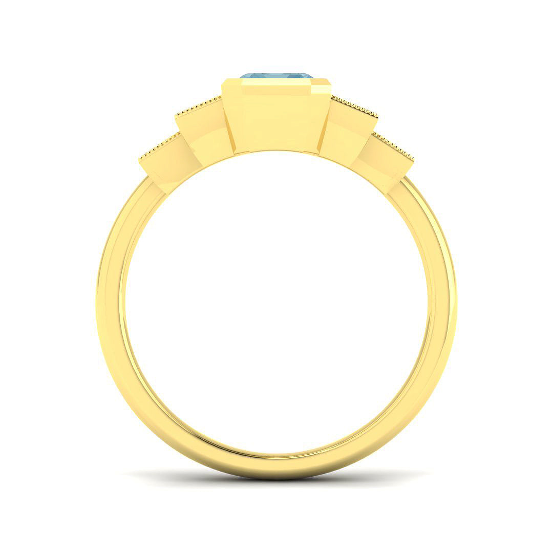 9ct Yellow Gold 1.07ct Aquamarine Ring