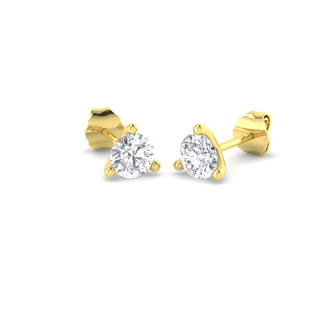 9ct Yellow Gold 0.92ct Laboratory Grown CVD Earrings