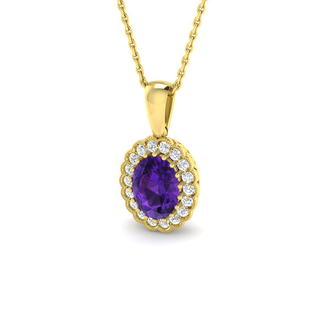 9ct Yellow Gold 1.19ct Amethyst Pendant