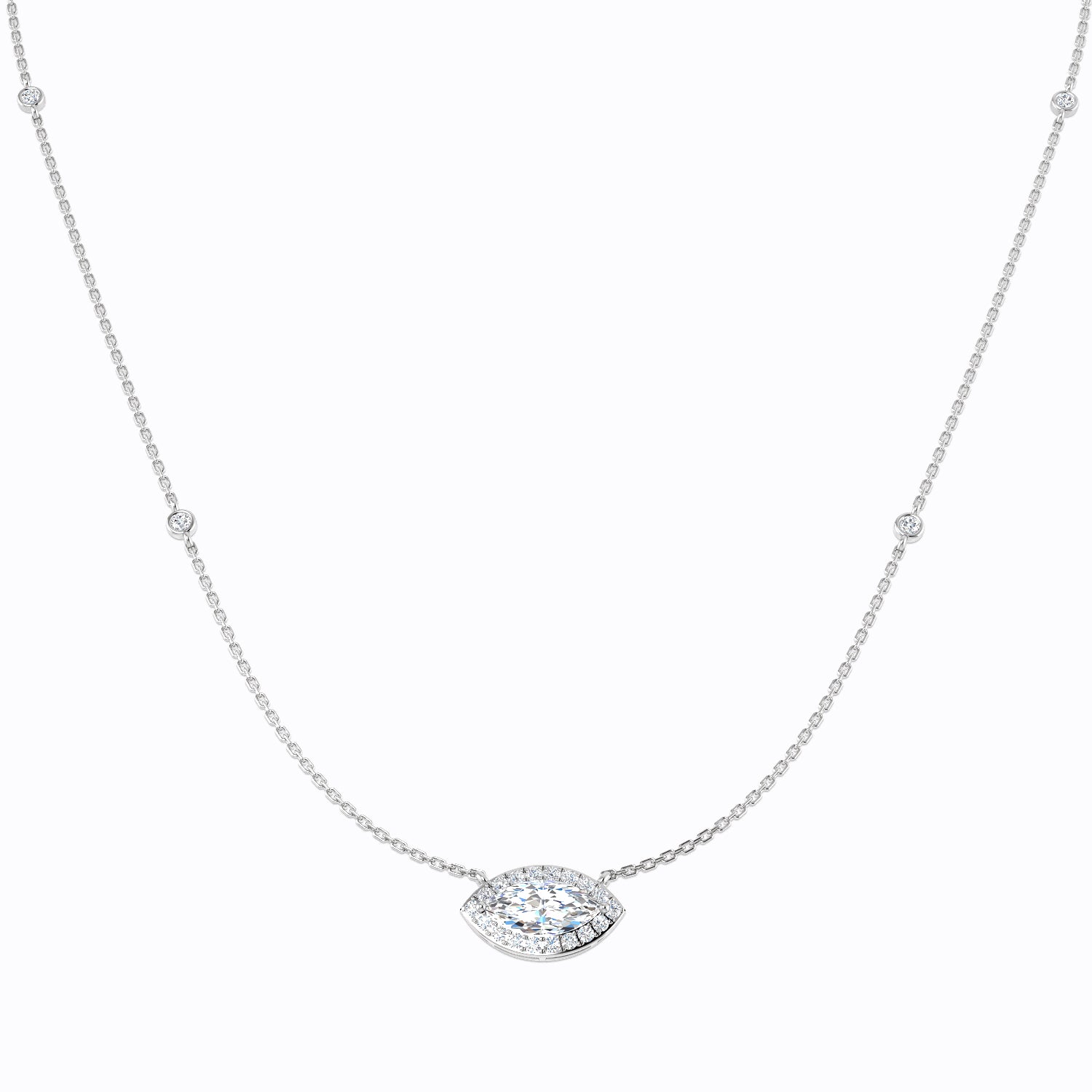 9ct White Gold 1.58ct E VS2 Laboratory Grown CVD Necklace