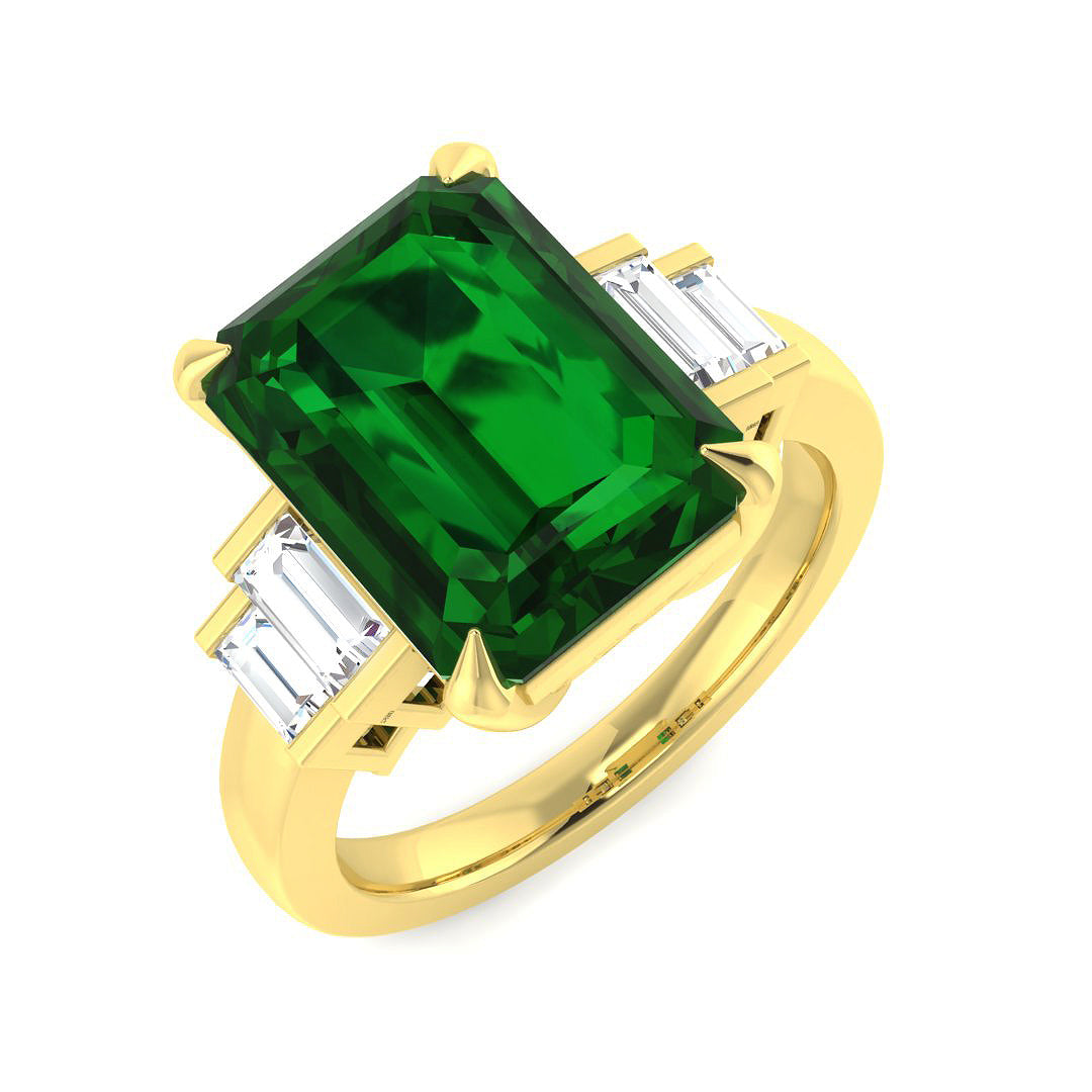 18ct Yellow Gold 5.40ct Emerald Ring