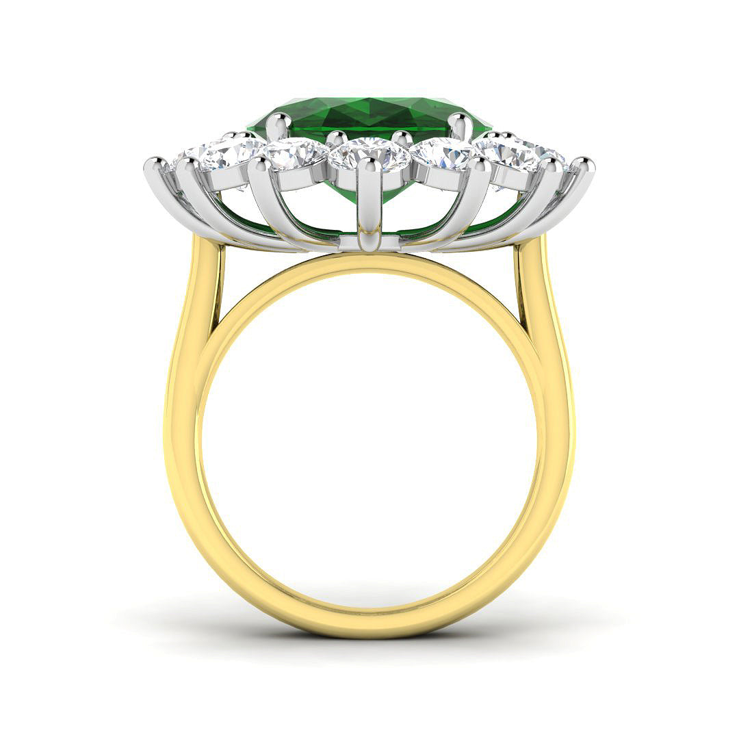 18ct Two-Tone Gold 14.03ct Emerald Ring