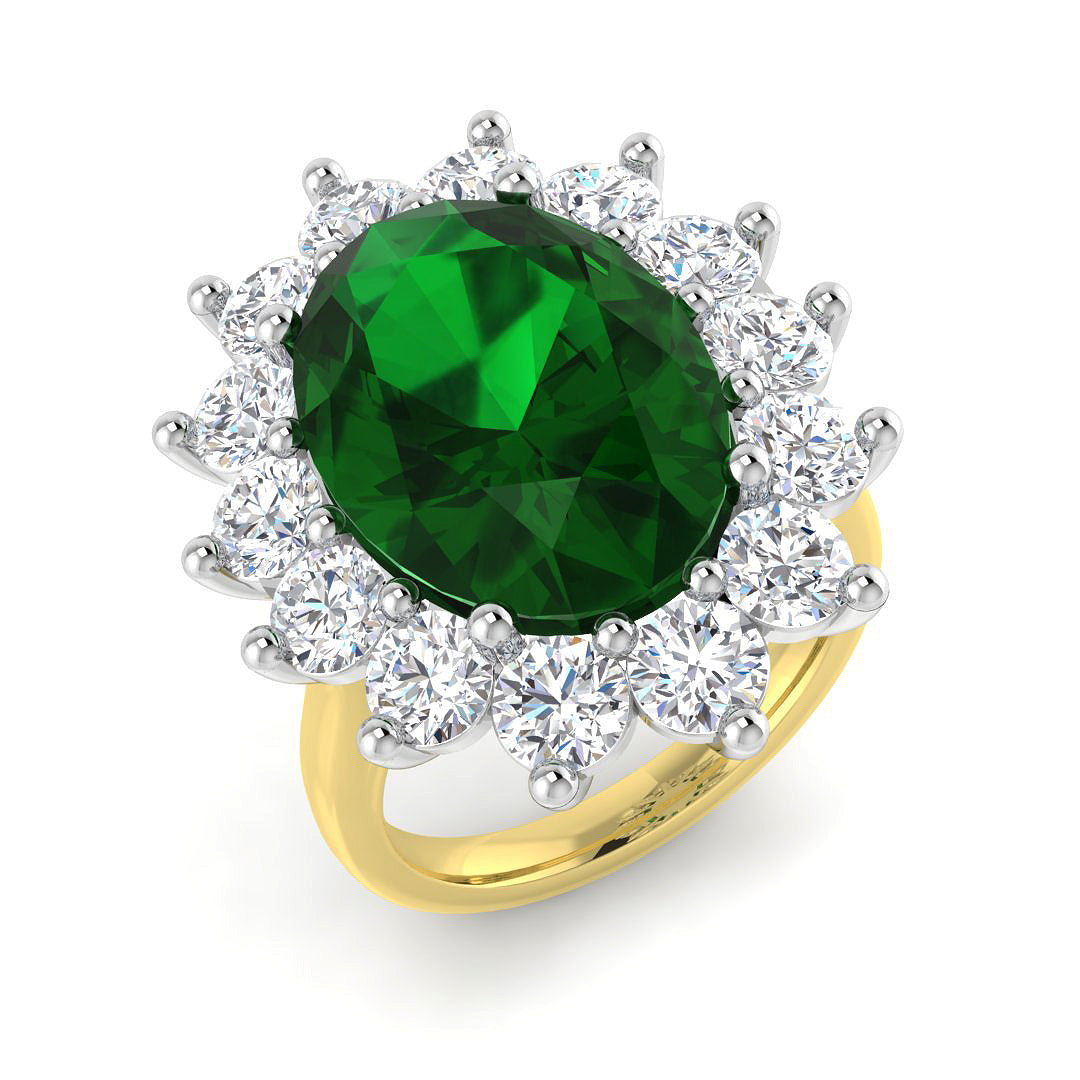 18ct Two-Tone Gold 12.17ct Emerald Ring