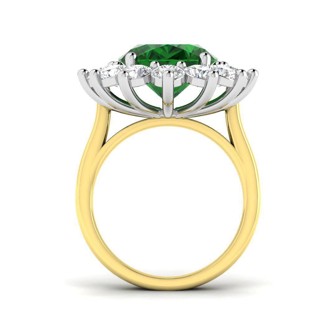 18ct Two-Tone Gold 12.17ct Emerald Ring