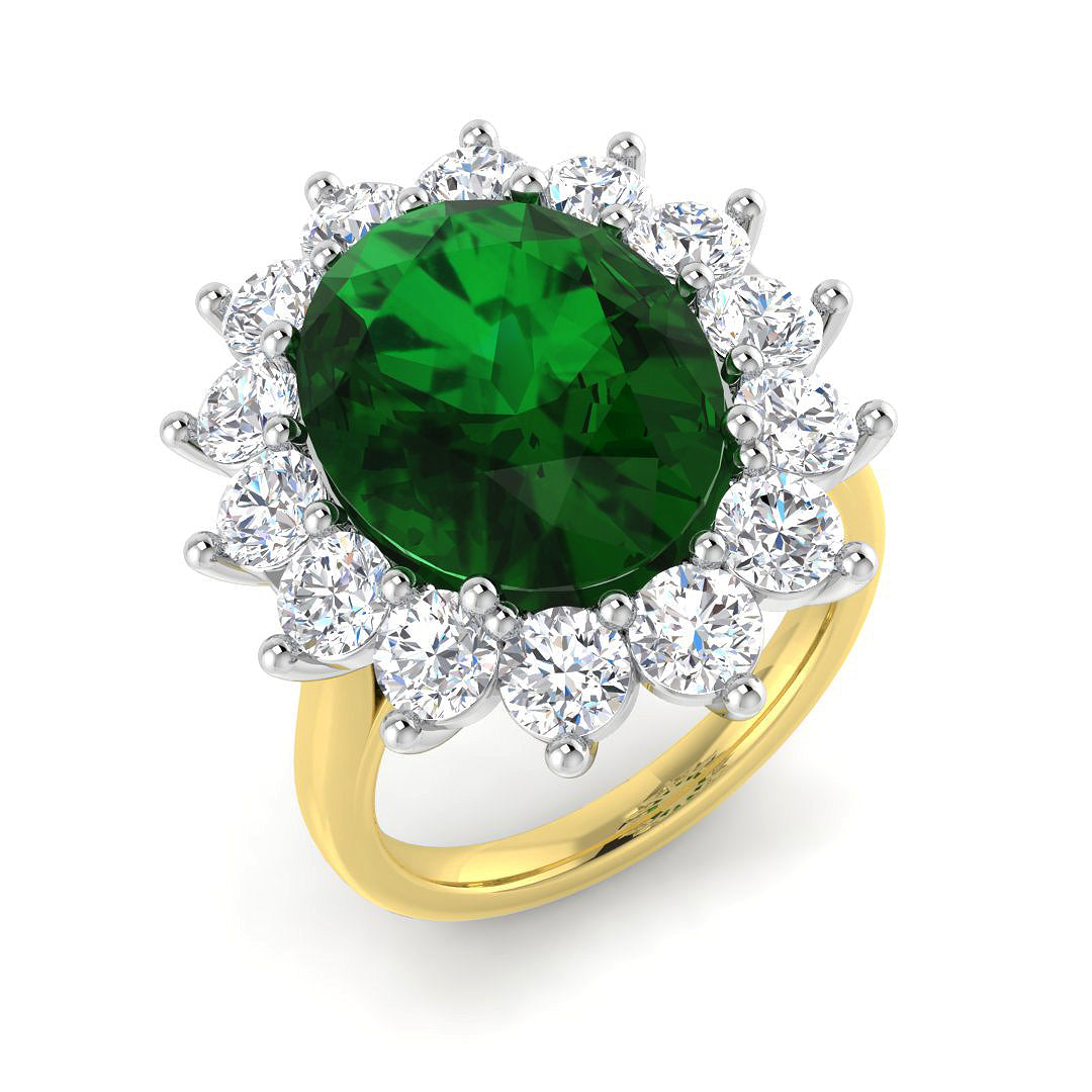 18ct Two-Tone Gold 9.16ct Emerald Ring