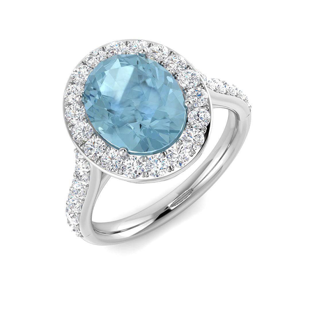 9ct White Gold 3.24ct Aquamarine Ring