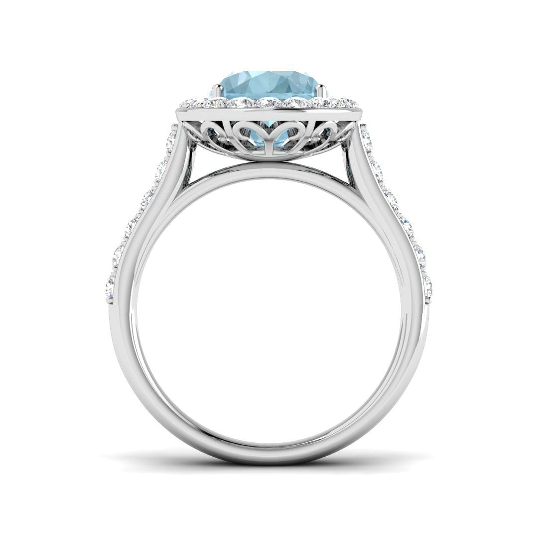 9ct White Gold 3.24ct Aquamarine Ring