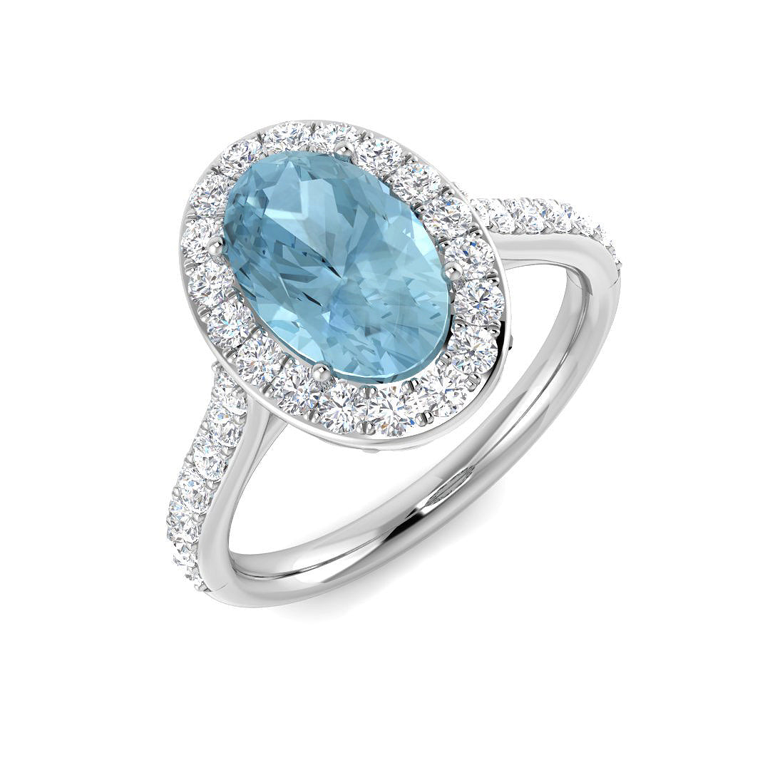 9ct White Gold 2.15ct Aquamarine Ring