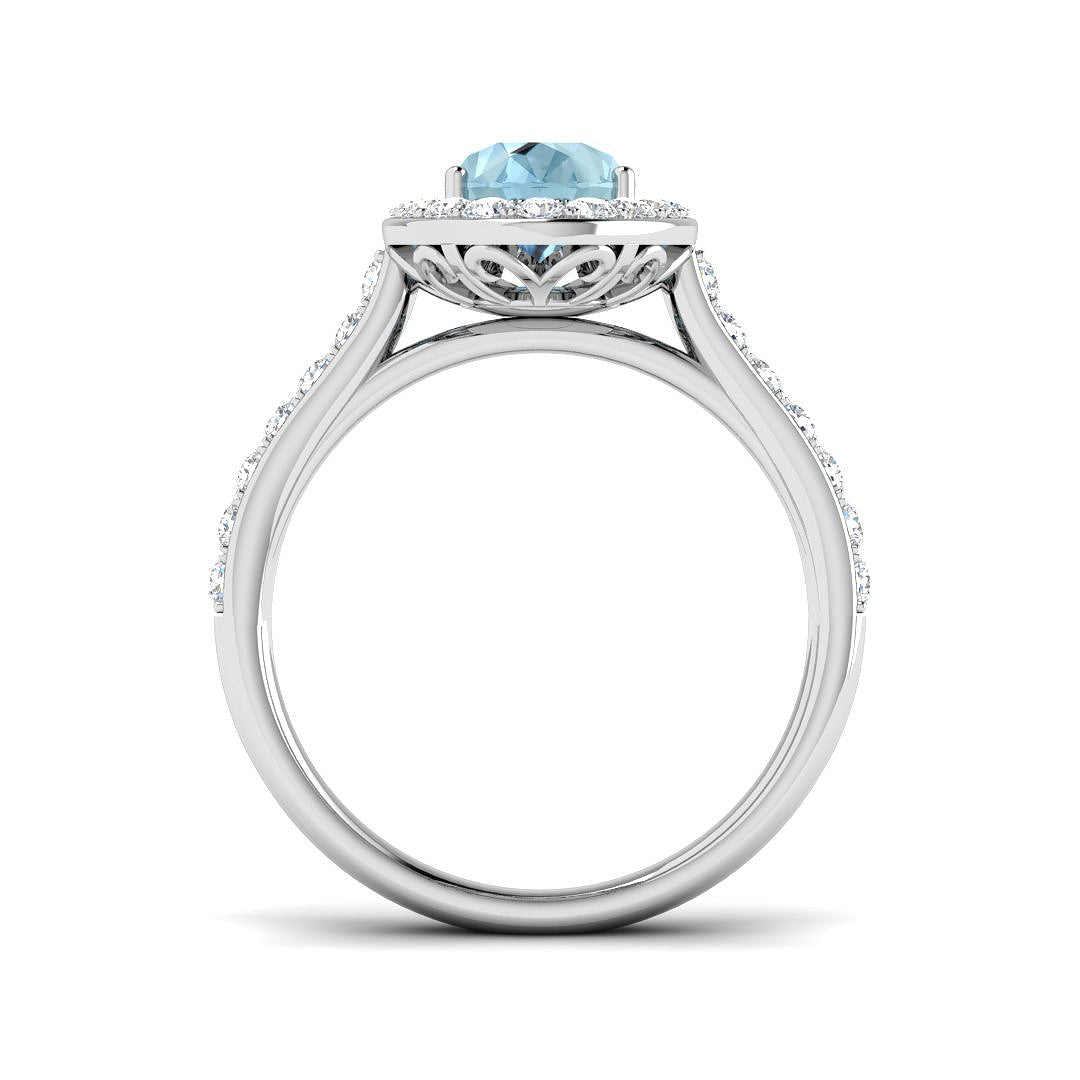 9ct White Gold 2.25ct Aquamarine Ring