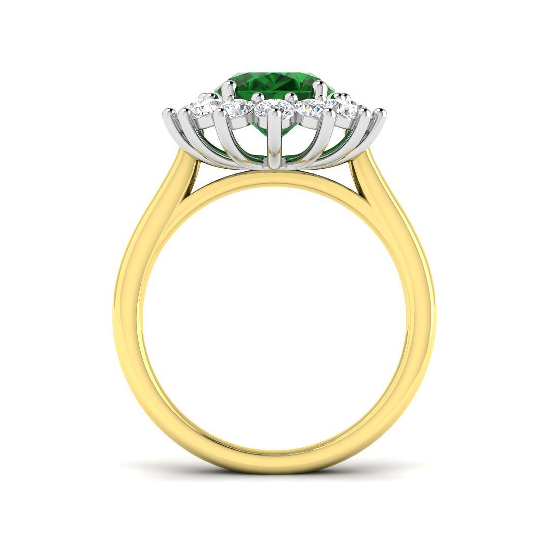 9ct Two-Tone Gold 3.69ct Emerald Ring