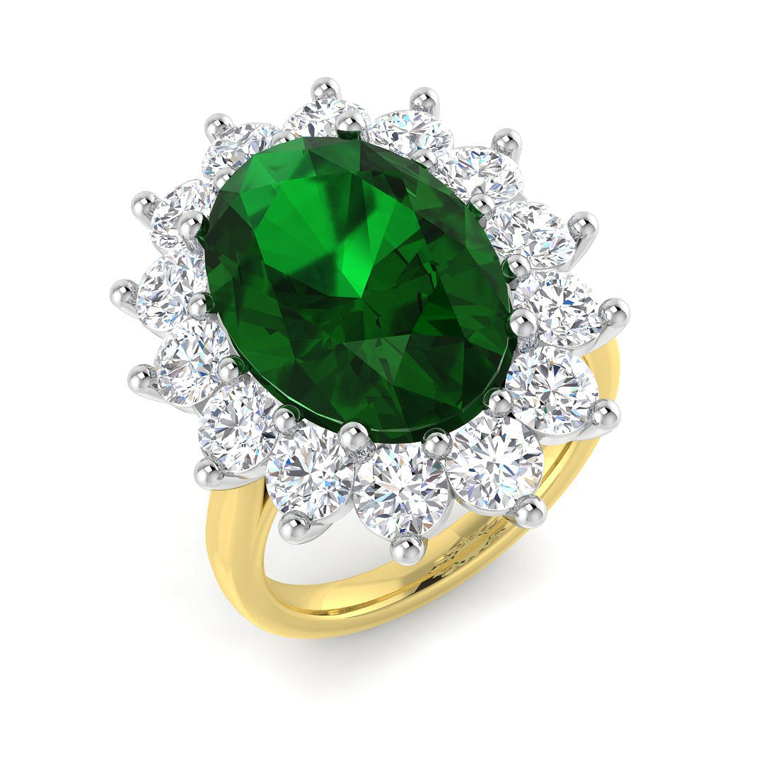 9ct Two-Tone Gold 8.92ct Emerald Ring