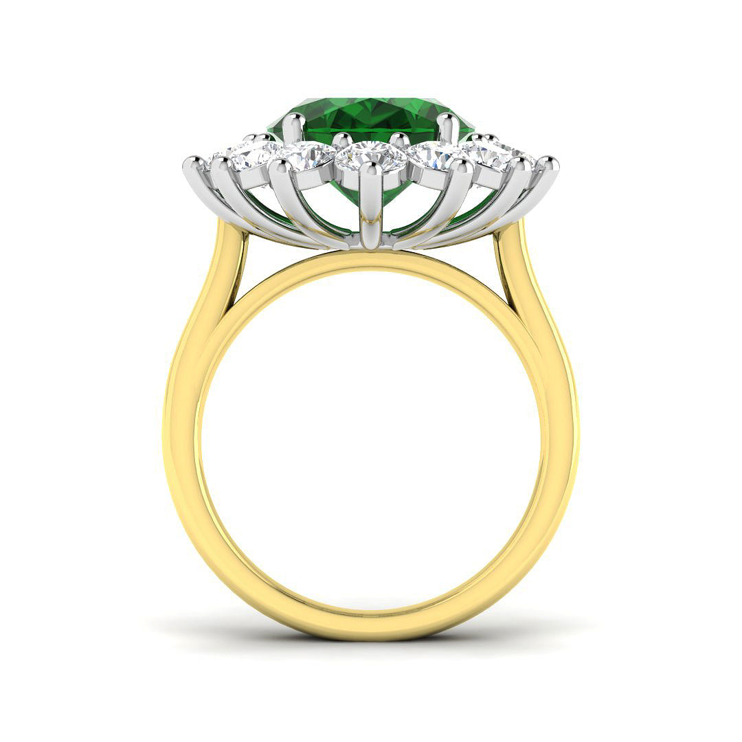 9ct Two-Tone Gold 8.92ct Emerald Ring
