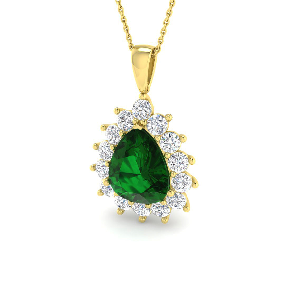 9ct Yellow Gold 7.02ct Emerald Pendant