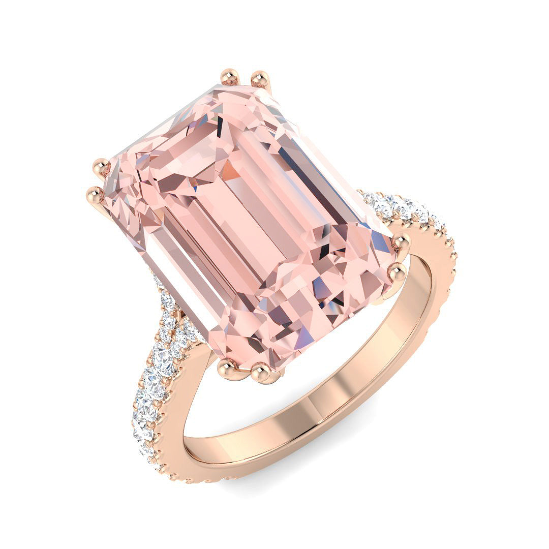 9ct Rose Gold 9.07ct G VS1 Laboratory Grown Lab Pink Diamond Ring
