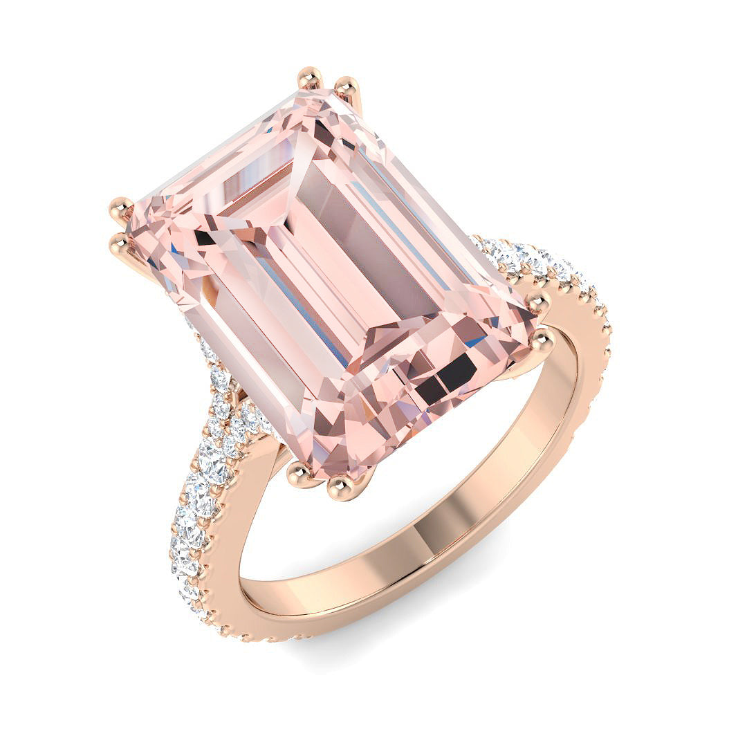9ct Rose Gold 8.06ct G VS1 Laboratory Grown Lab Pink Diamond Ring