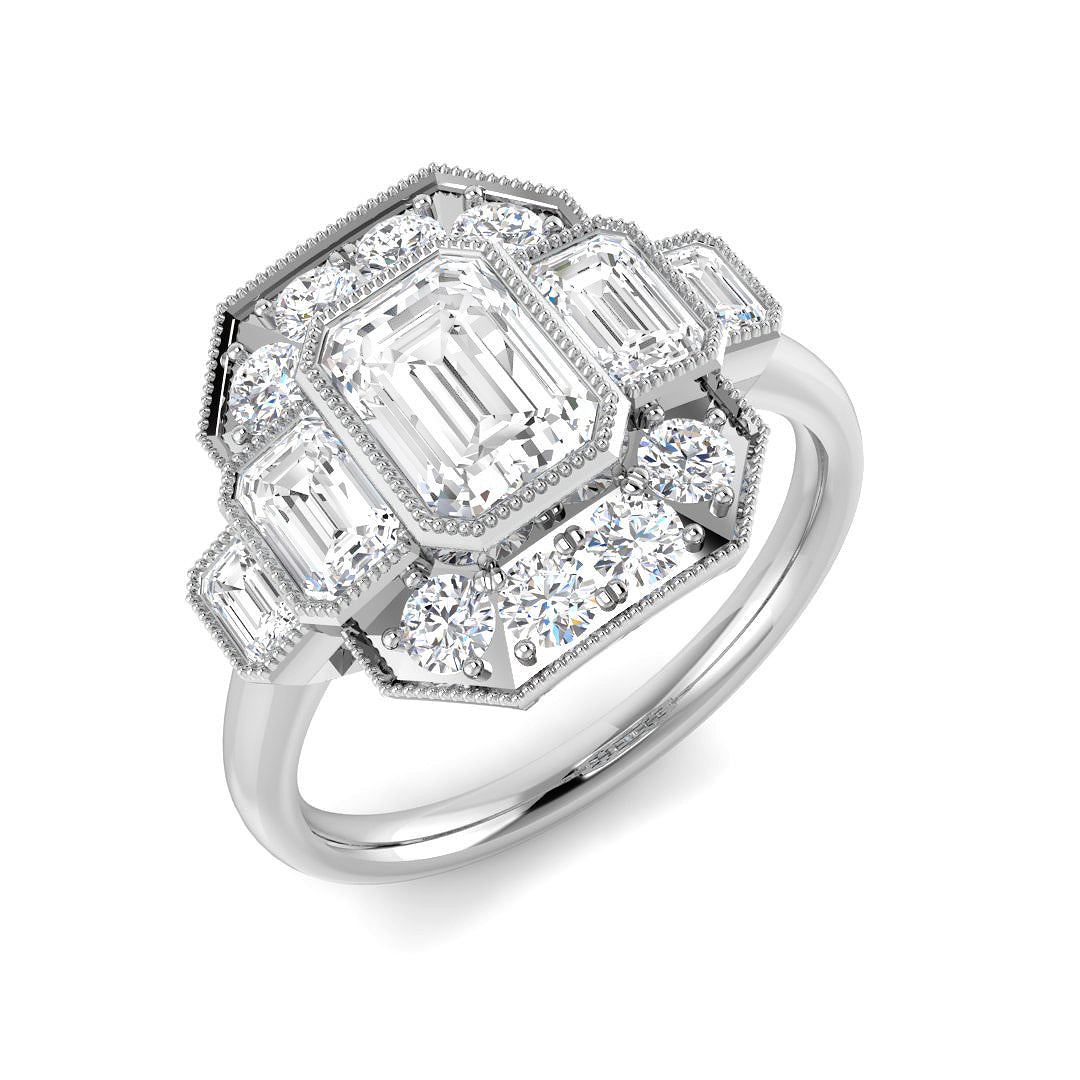 9ct White Gold 2.11ct D VS2 Laboratory Grown CVD Ring