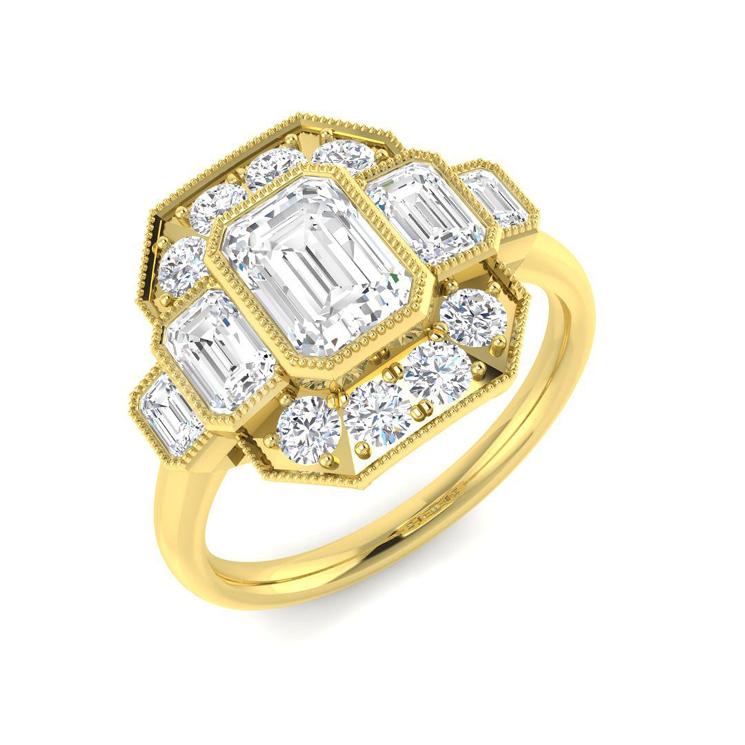 9ct Yellow Gold 2.13ct E VS2 Laboratory Grown CVD Ring