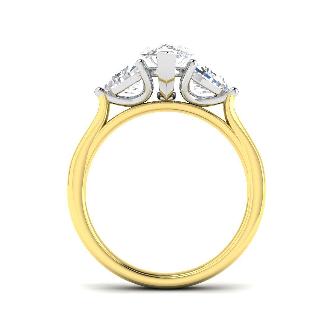 9ct Two-Tone Gold 2.47ct E VS2 Laboratory Grown CVD Ring