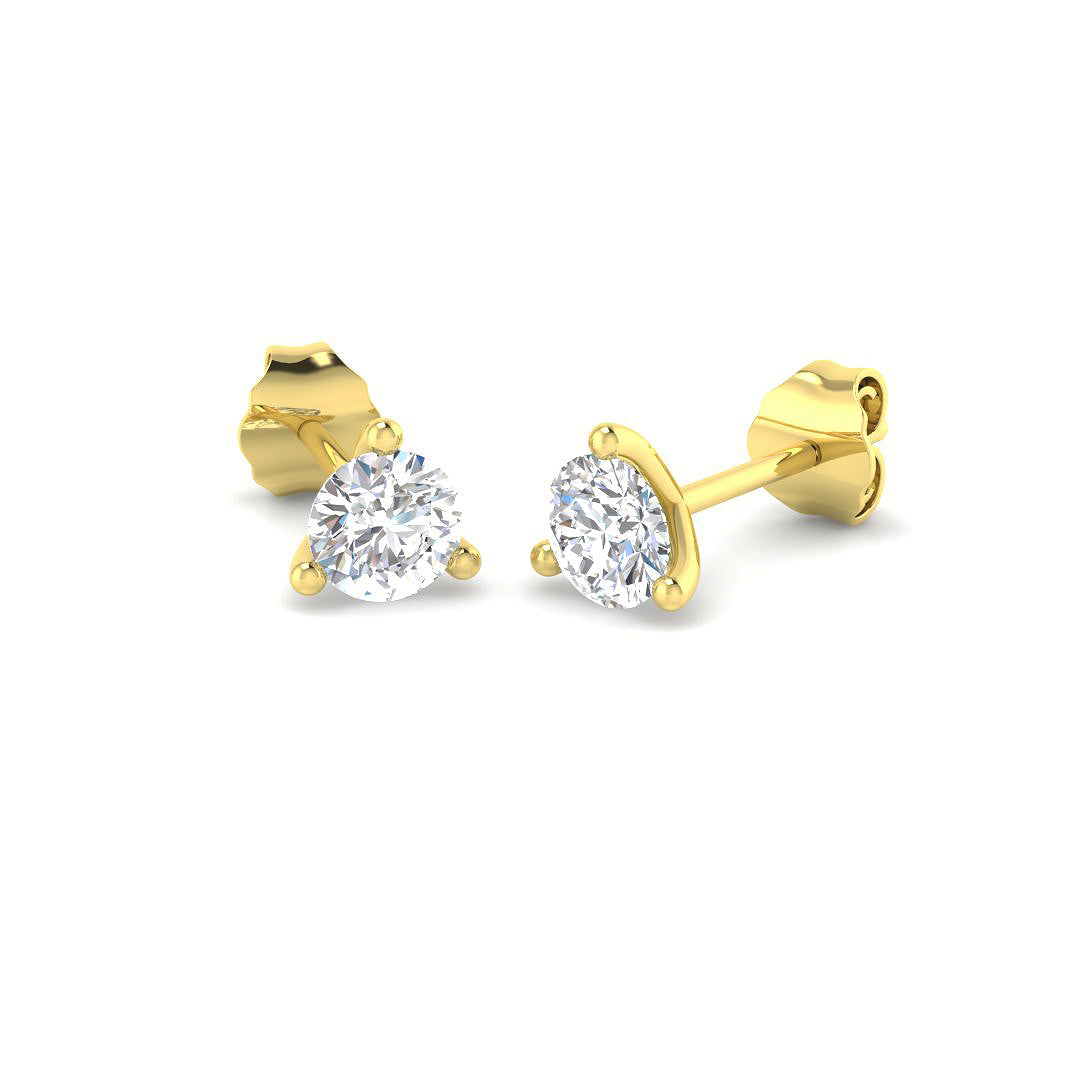 9ct Yellow Gold 0.76ct Laboratory Grown CVD Earrings