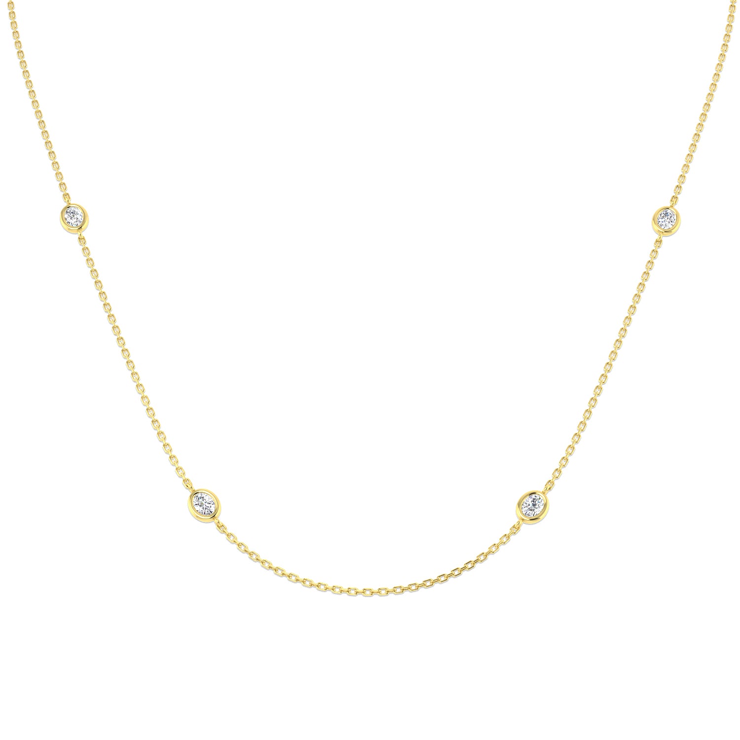 9ct Yellow Gold 0.77ct Laboratory Grown CVD Necklace