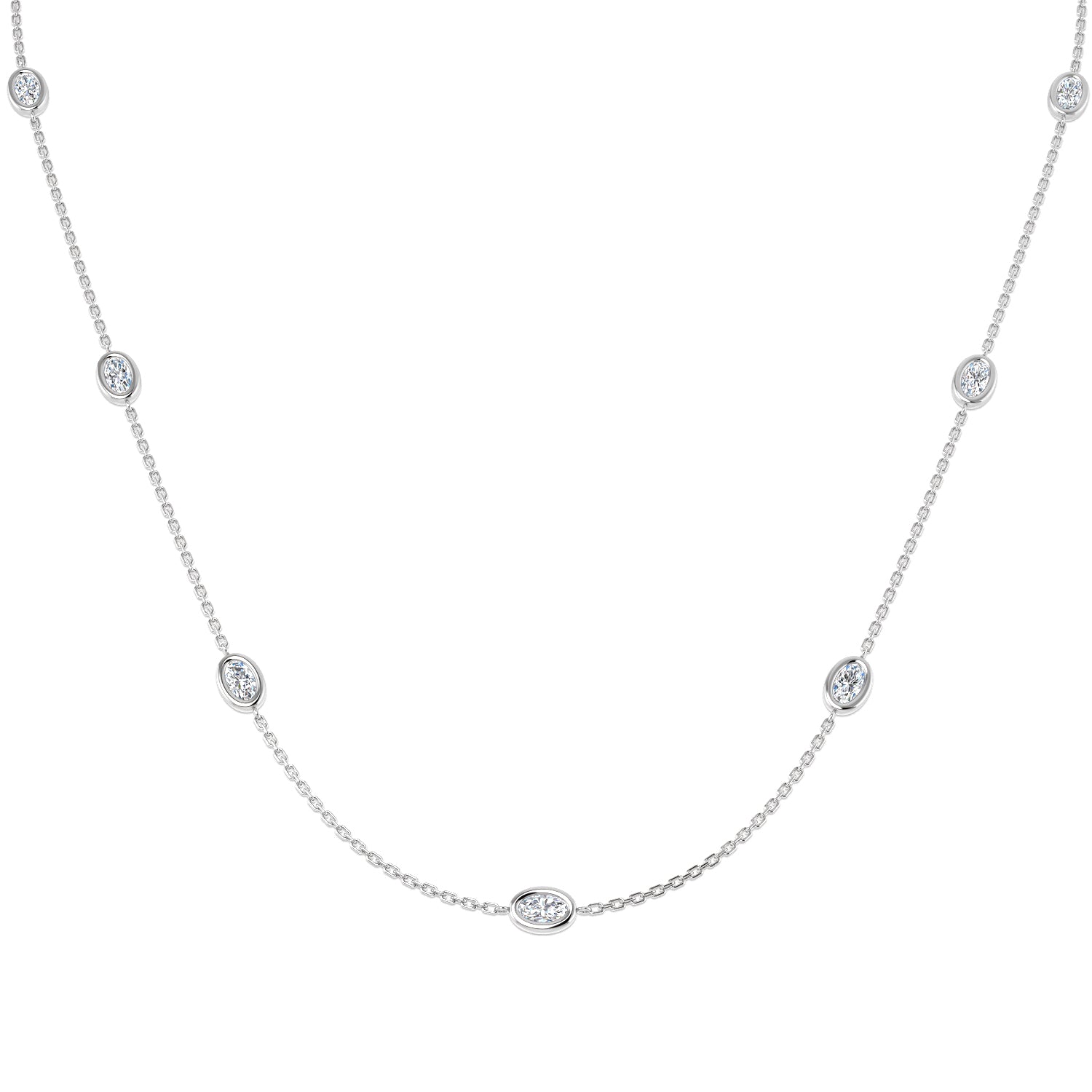 9ct White Gold 1.51ct Laboratory Grown CVD Necklace