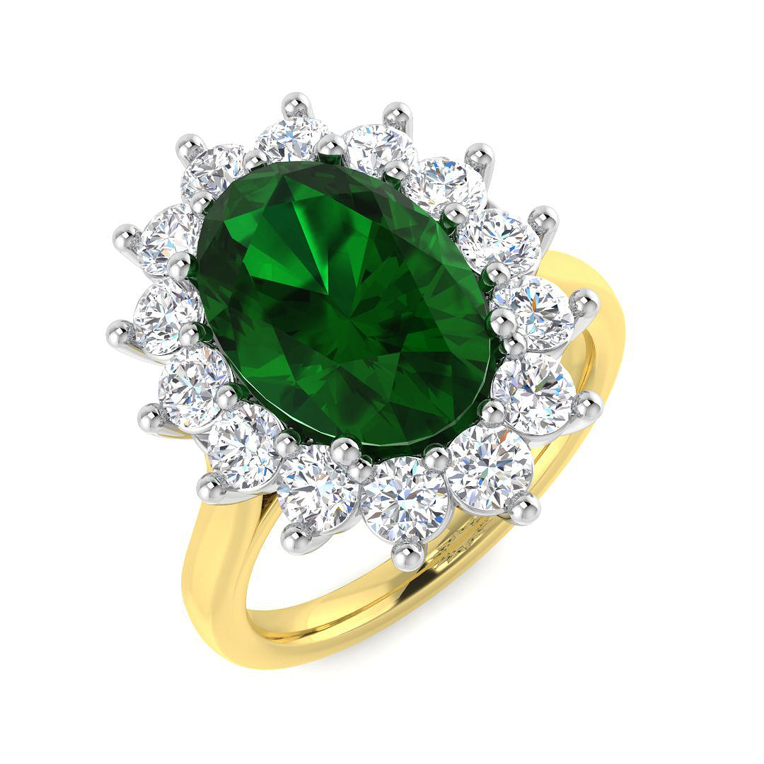 18ct Two-Tone Gold 5.14ct Emerald Ring