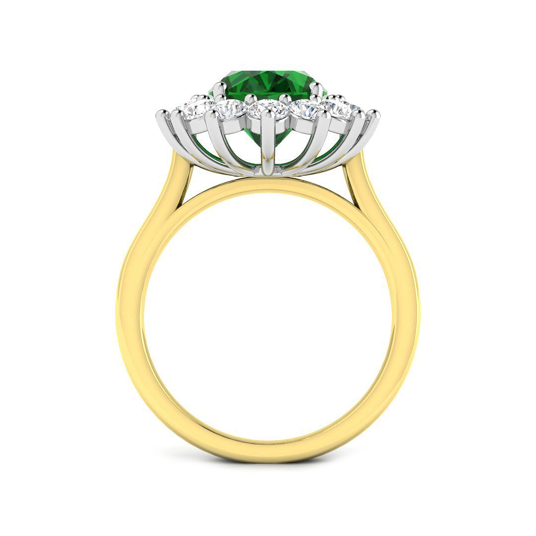 18ct Two-Tone Gold 5.14ct Emerald Ring