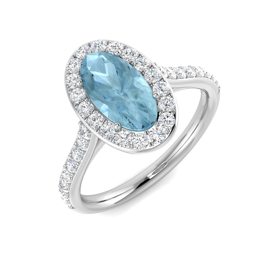 9ct White Gold 1.57ct Aquamarine Ring