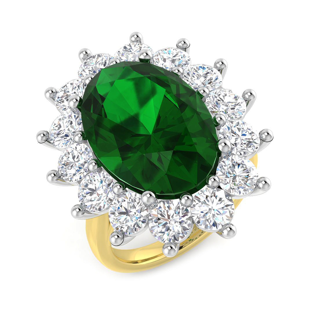 9ct Yellow Gold 12.67ct Emerald Ring