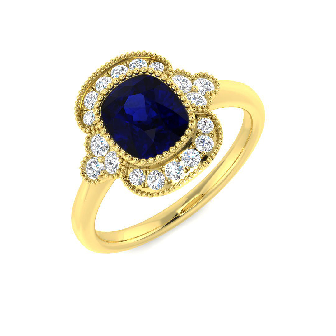 9ct Yellow Gold 1.75ct Blue Sapphire Ring