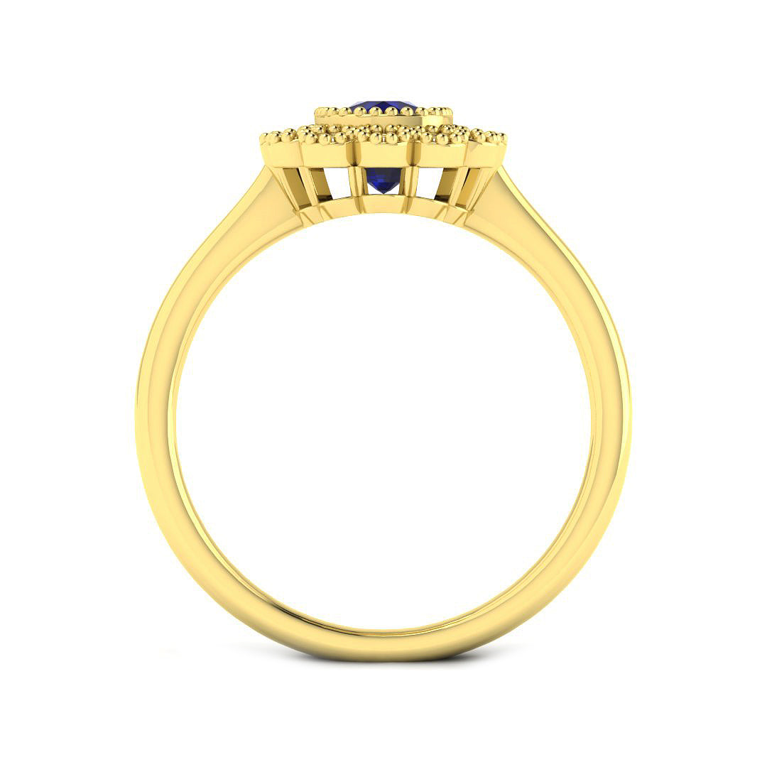 9ct Yellow Gold 1.22ct Blue Sapphire Ring