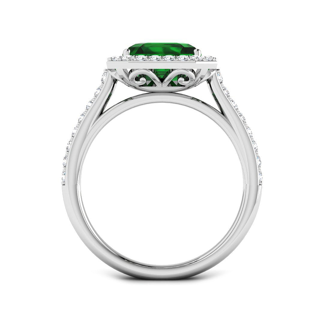9ct White Gold 3.03ct Emerald Ring
