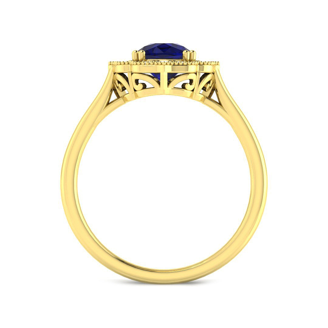 9ct Yellow Gold 1.23ct Blue Sapphire Ring