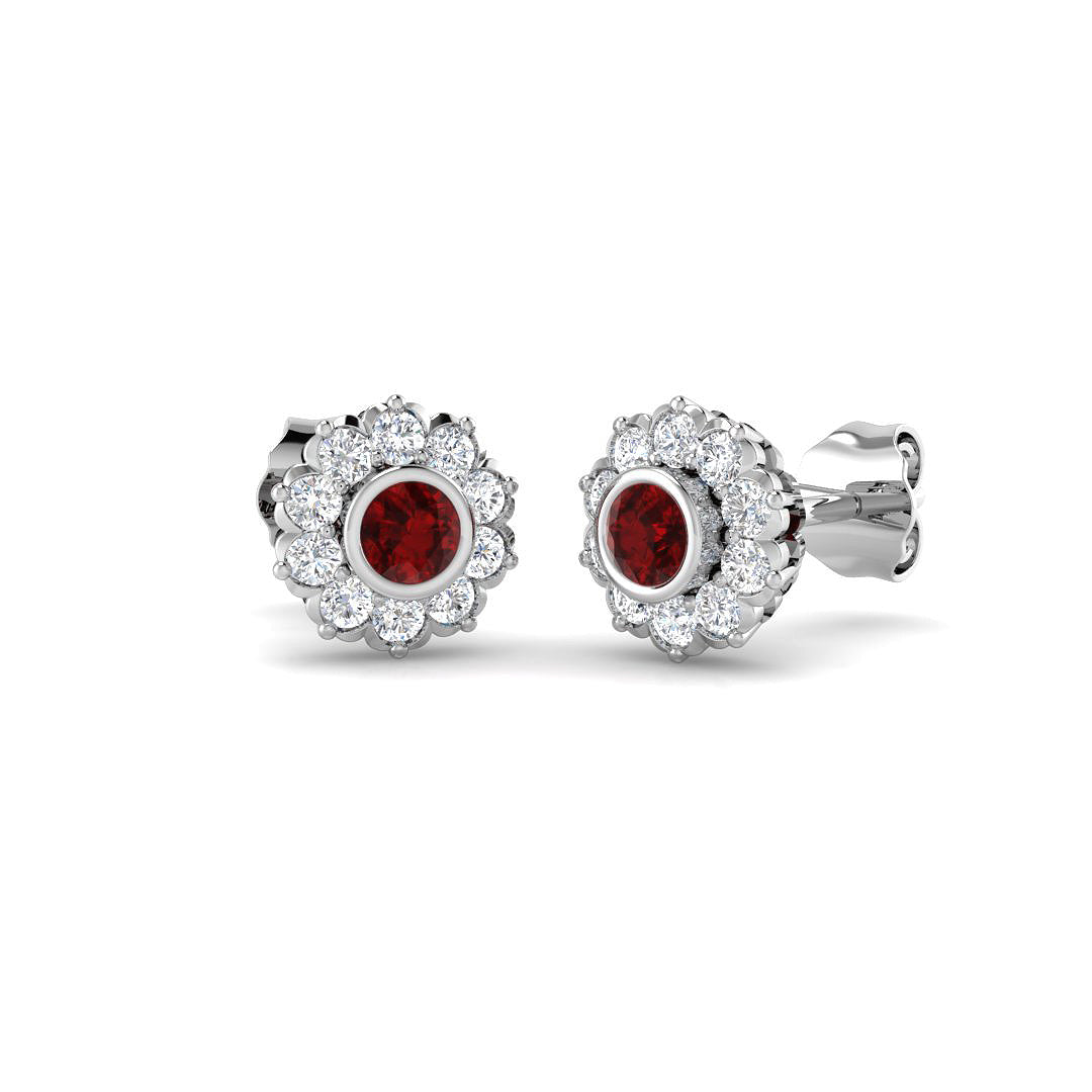 9ct White Gold 0.53ct Ruby Earrings