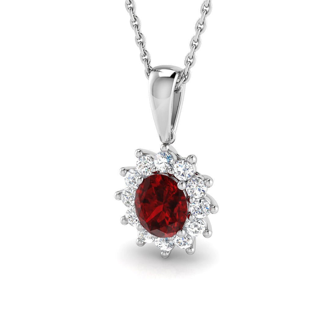 9ct White Gold 1.13ct Ruby Pendant