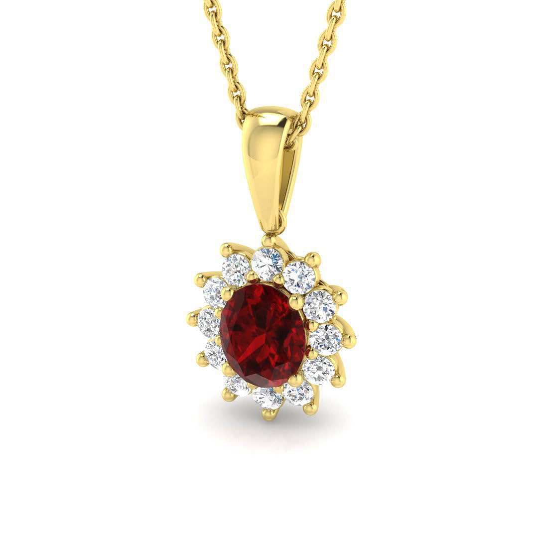 9ct Yellow Gold 1.13ct Ruby Pendant