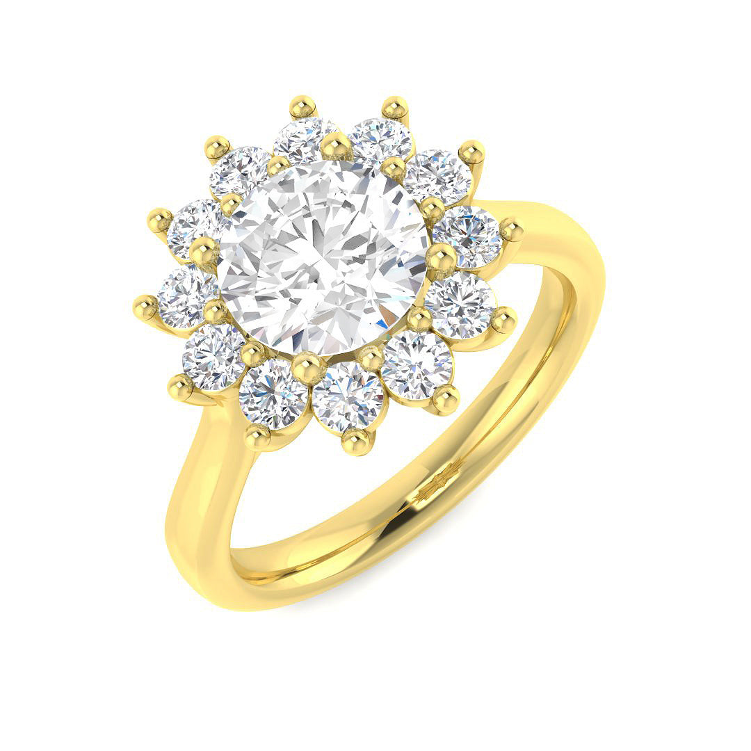 9ct Yellow Gold 2.12ct E VS2 Laboratory Grown CVD Ring