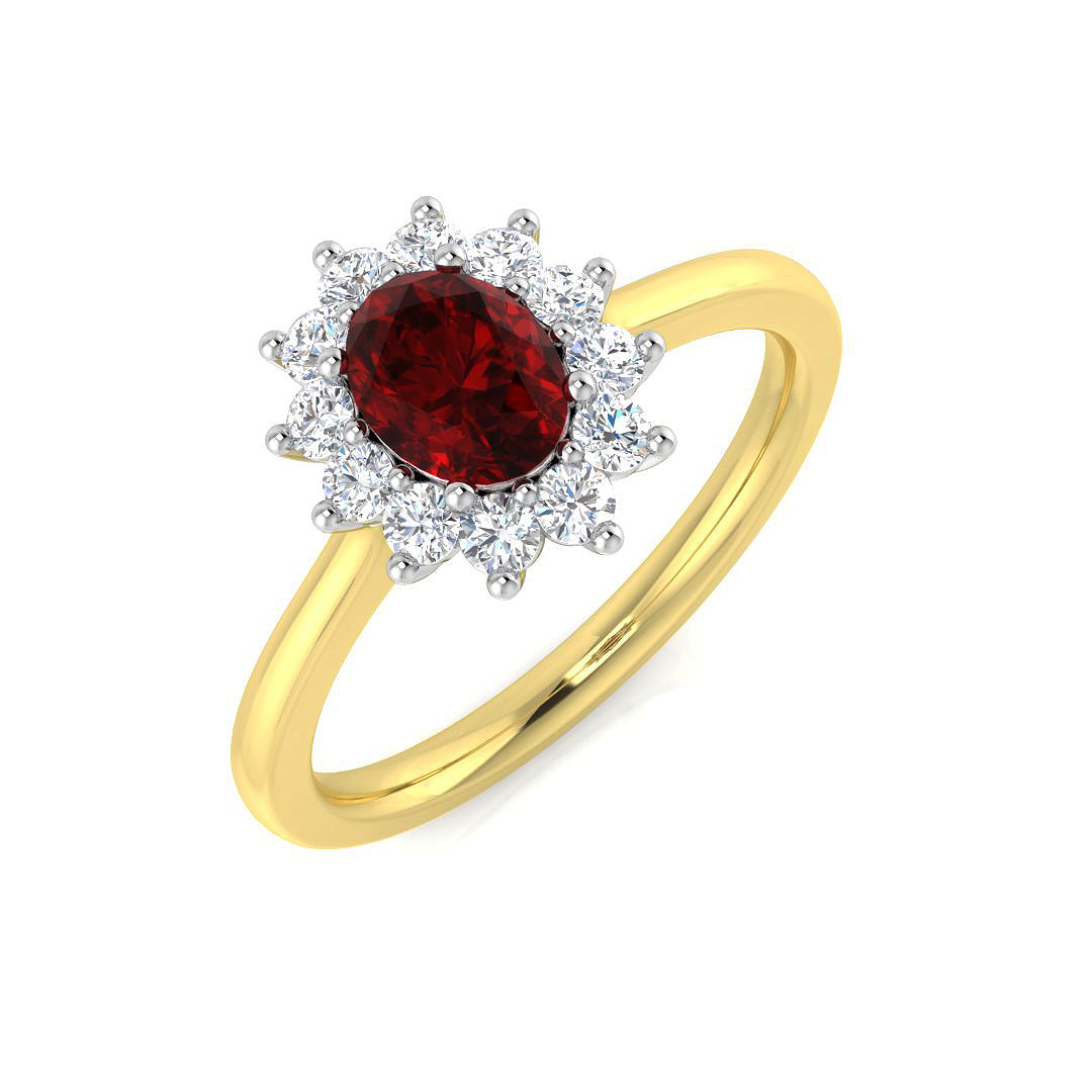 9ct Two-Tone Gold 0.91ct Ruby Ring