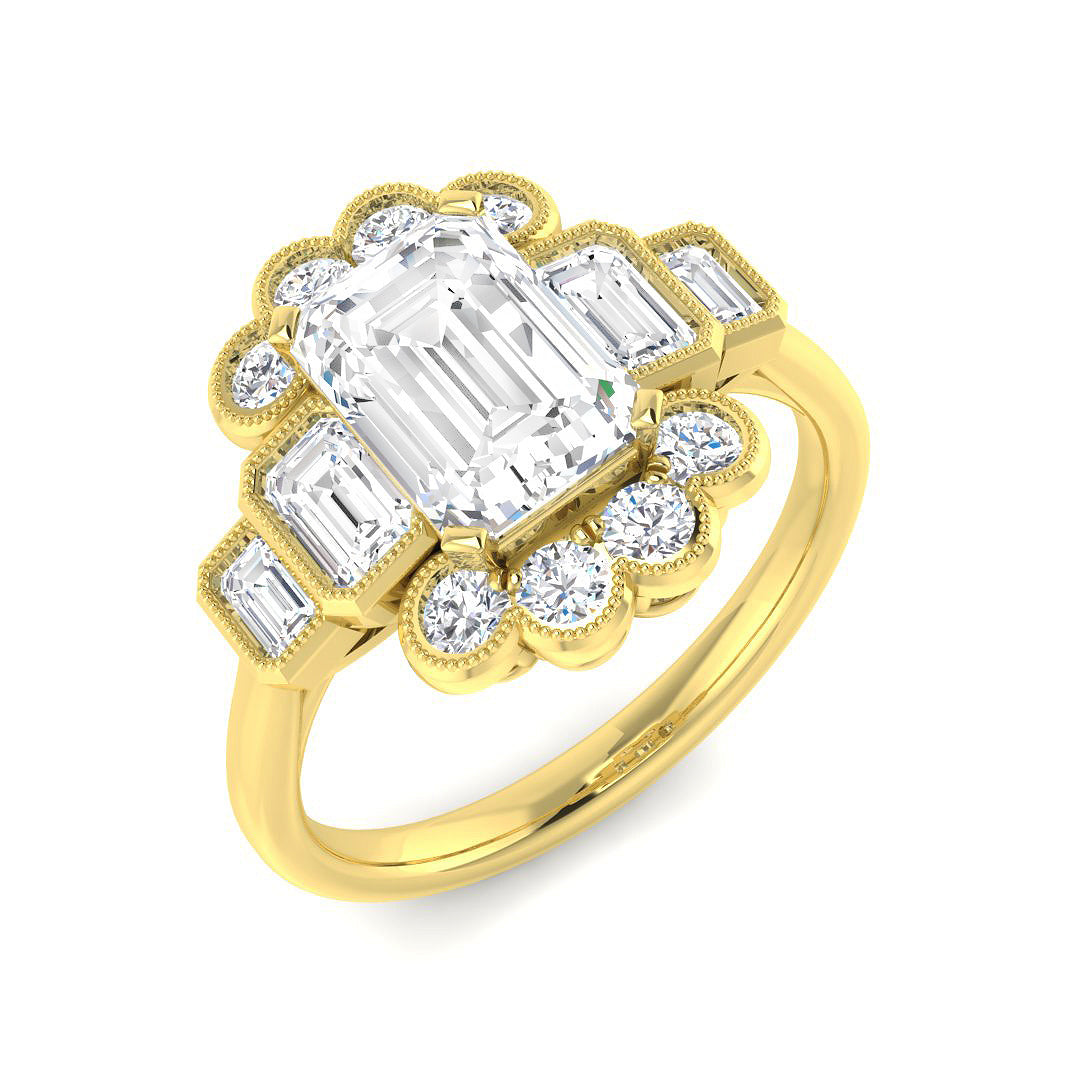 9ct Yellow Gold 3.21ct E VS2 Laboratory Grown CVD Ring