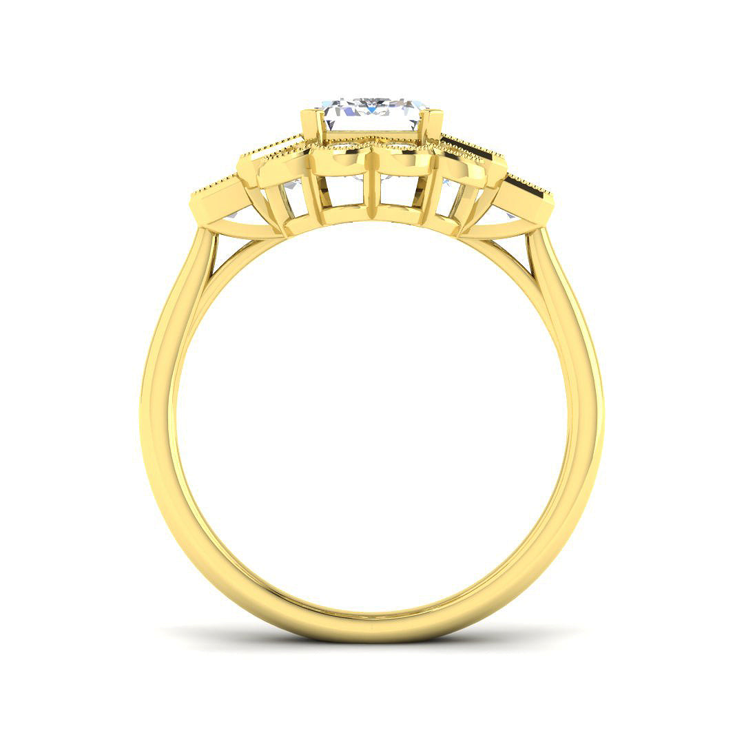 9ct Yellow Gold 3.21ct E VS2 Laboratory Grown CVD Ring