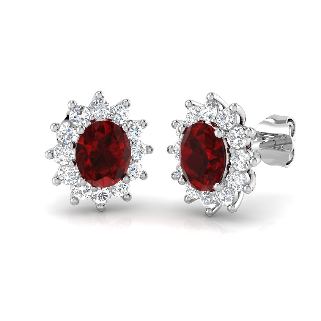 9ct White Gold 2.41ct Ruby Earrings