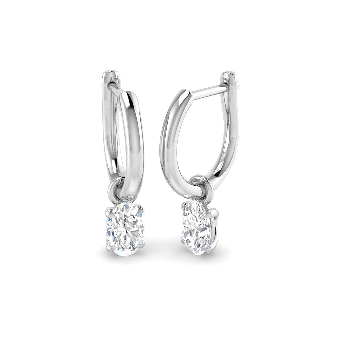 9ct White Gold 0.79ct Laboratory Grown CVD Earrings
