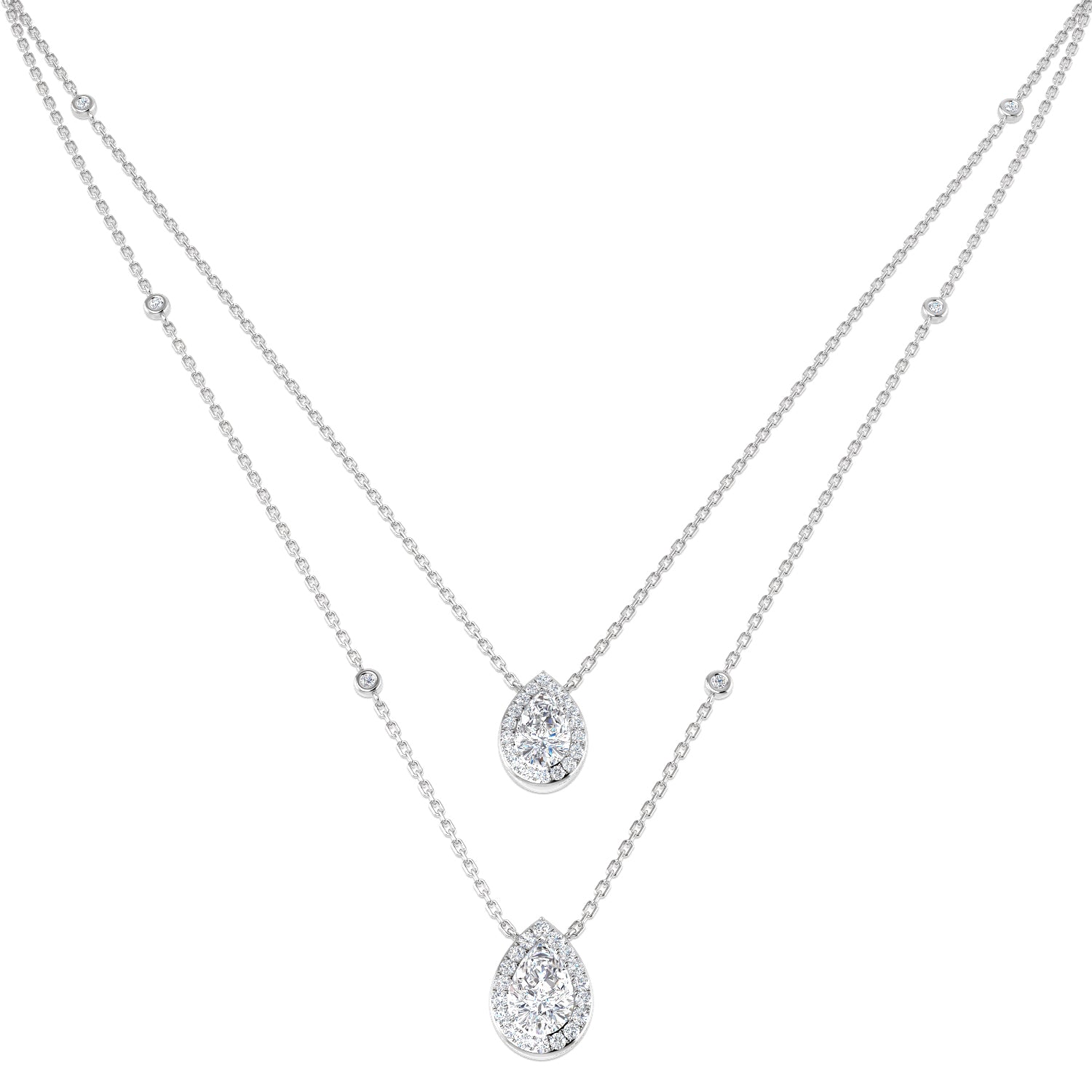 18ct White Gold 2.33ct Laboratory Grown CVD Necklace