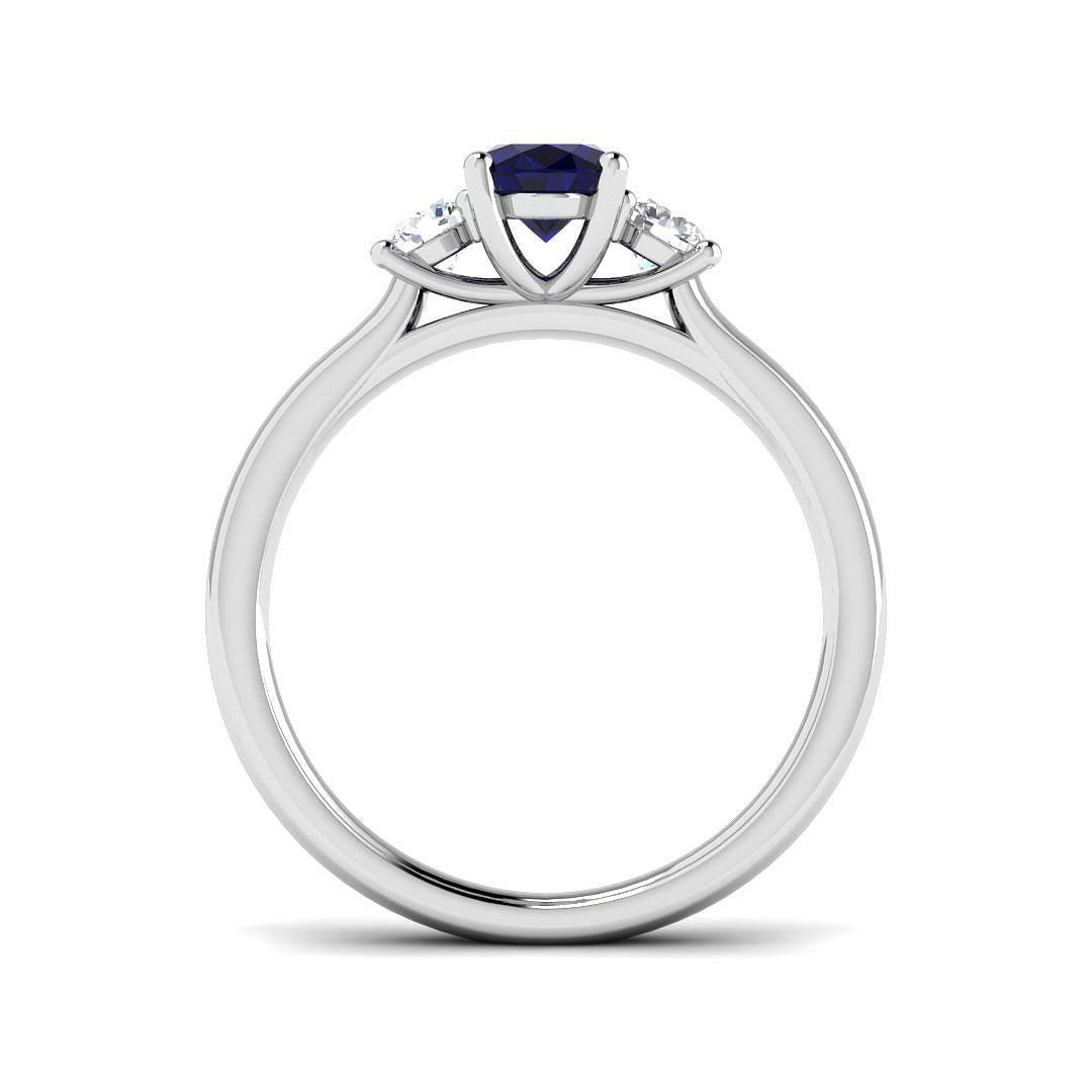 9ct White Gold 1.44ct Blue Sapphire Ring