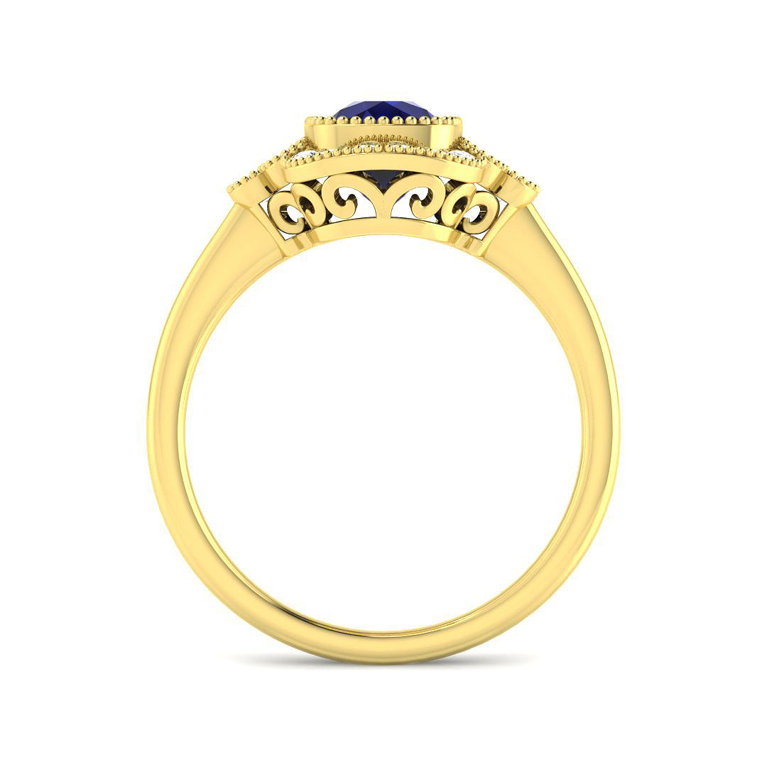 9ct Yellow Gold 2.13ct Blue Sapphire Ring