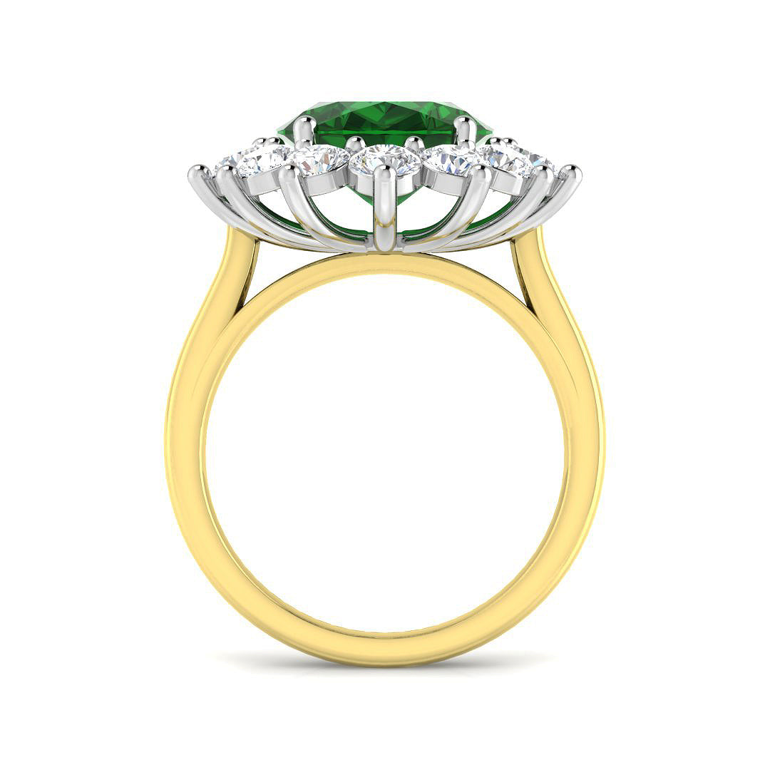 9ct Two-Tone Gold 7.79ct Emerald Ring