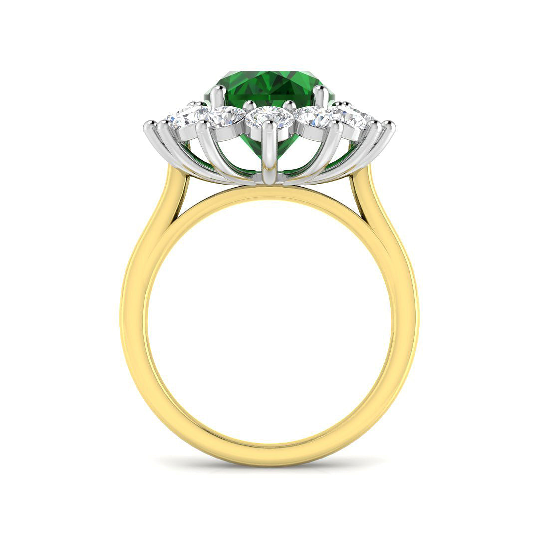 9ct Two-Tone Gold 8.87ct Emerald Ring